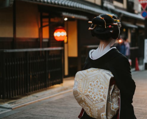 Maiko going to work in Gion, Kyoto